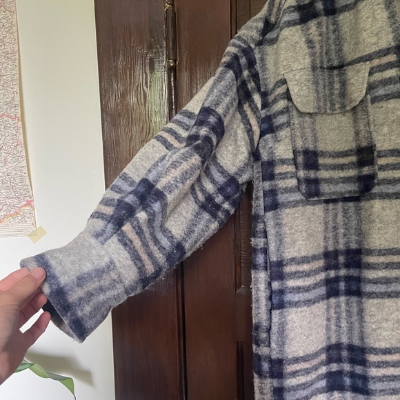 Winter navy blue and grey shacket H&M - Picture 2 of 5